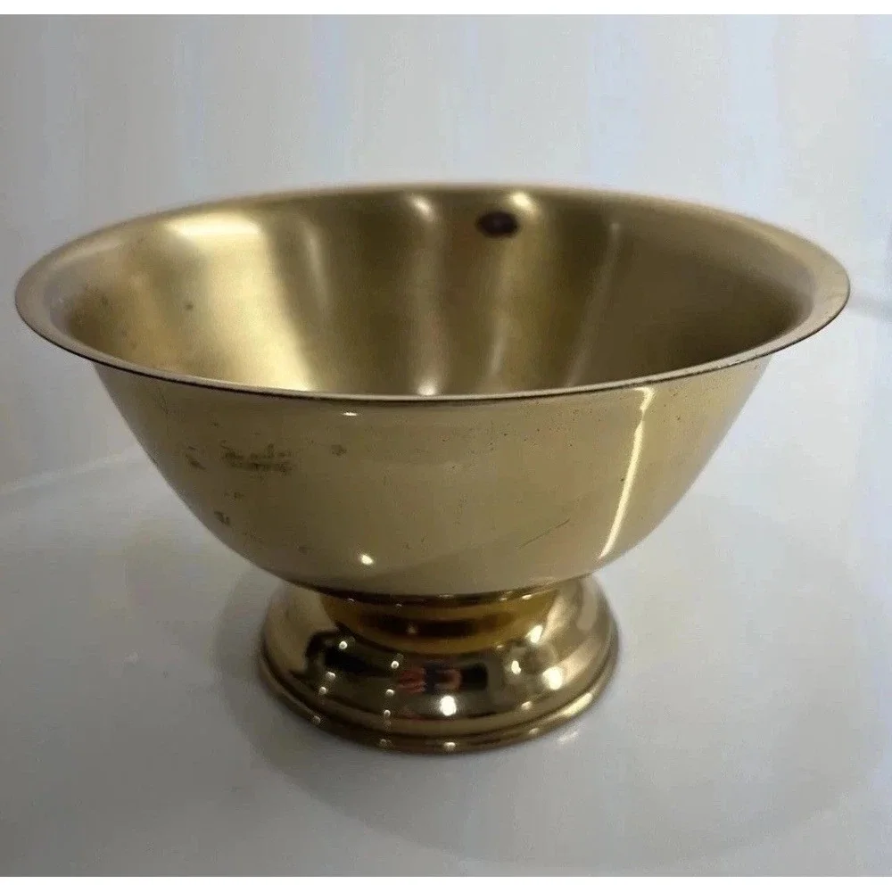 Vintage Brass Pedestal Bowl Traditional Heritage Decor